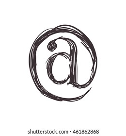 Email concept represented by arroba icon. Isolated and flat illustration