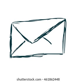 Email concept represented by envelope icon. Isolated and sketch illustration
