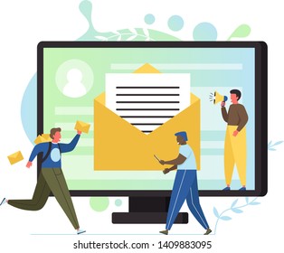 Email concept vector flat style design illustration