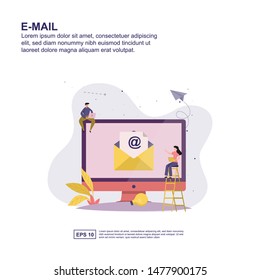 E-mail concept vector illustration flat design for presentation, social media promotion, banner, and more