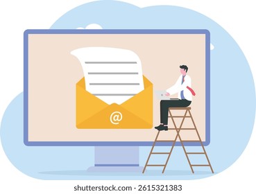 E-mail concept vector illustration flat design for presentation, social media promotion, banner, and more

