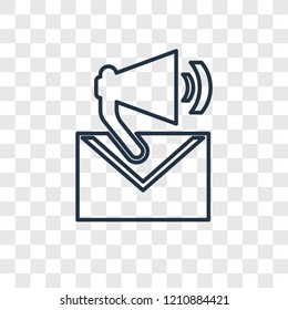 Email concept vector linear icon isolated on transparent background, Email concept transparency concept in outline style