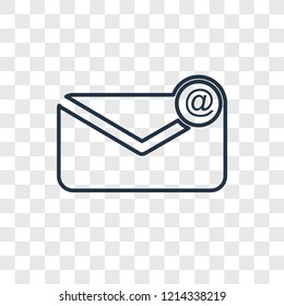 Email concept vector linear icon isolated on transparent background, Email concept transparency concept in outline style