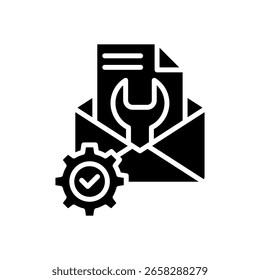Icono de configuración de correo electrónico Ilustración vectorial de glifos