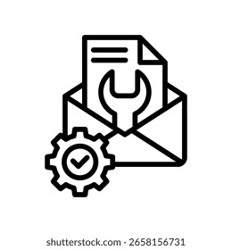 Email Configuration Icon Line Vector Illustration