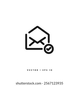 Email Confirmation Icon. Editable Stroke