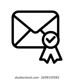 email with confirmed check mark outline icon vector design good for web or mobile app