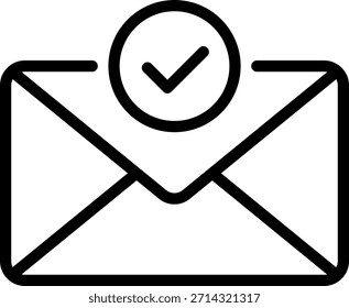 Icono de correo electrónico confirmado: sobre con marca de verificación