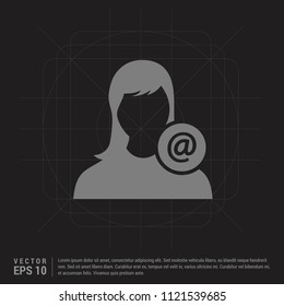 E-mail contact avatar icon - Black Creative Background - Free vector icon