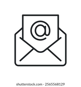 Email contact thin line icons. Perfect pixel on transparent background