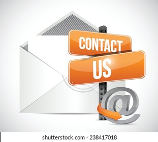 email contact us sign illustration design over a white background