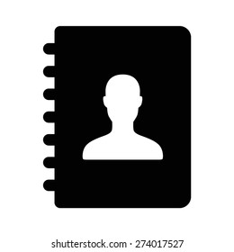Email contacts or address book flat vector icon for apps and websites