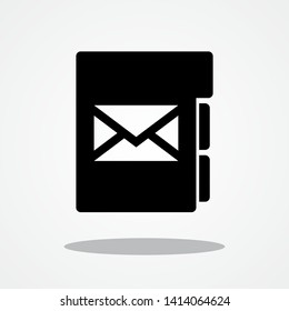 Email Contacts Book Icon with Gray Shadow 