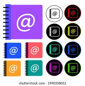 icono de lista de correo electrónico de contactos de correo electrónico, icono plano, vector