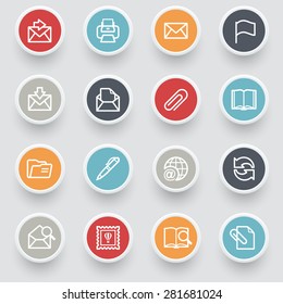 Email contour icons with color buttons.