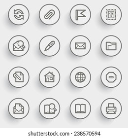 Email contour icons on buttons.