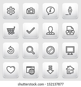 E-mail contour icons on gray background.
