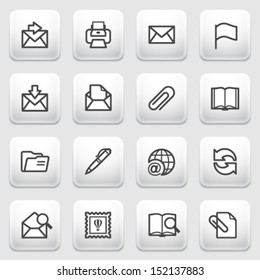 E-mail contour icons on gray background.