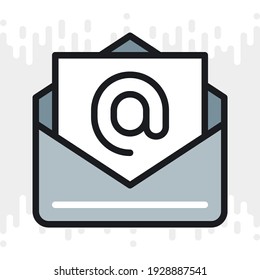 E-Mail, corporate messenger or team chat icon. Simple color version on a light gray background
