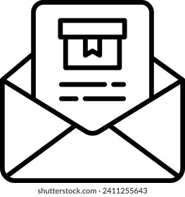 Email courier bill Outline vector illustration icon
