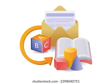 Email creative book education illustration concept