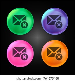 Email crystal ball design icon in green - blue - pink and orange.