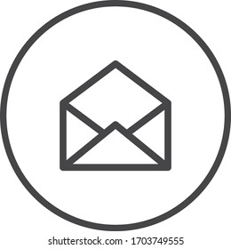 Email dark colored vector line icon