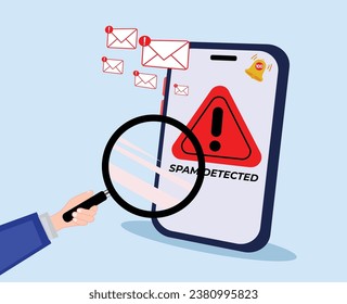 
Phishing per E-Mail. Cyberdieb versteckt sich in einer E-Mail. Spam-Erkennung