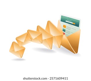 Email data transaction technology concept