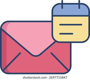 email date linear color icon design