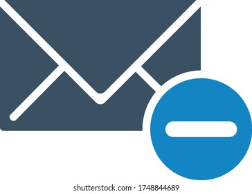 Icono de eliminación de correo electrónico (ilustración vectorial)