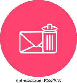 Email delete vector line icon. Email delete line icon for infographic, website or app.