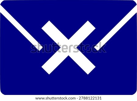 Email delivery failure flat icon with envelope and cross