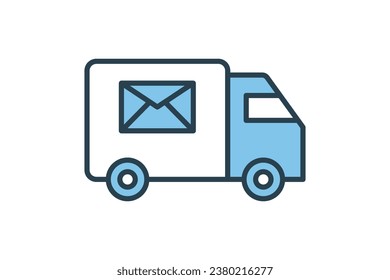 Email Delivery Icon. Icon related to Delivery. suitable for web site, app, user interfaces, printable etc. Flat line icon style. Simple vector design editable