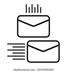 Email delivery icons. Sent and received mail symbols. Inbox message indication. Vector illustration. EPS 10.