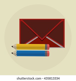 email design. envelope icon. Colorfull illustration, vector grap
