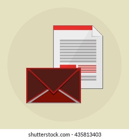 email design. envelope icon. Colorfull illustration, vector grap