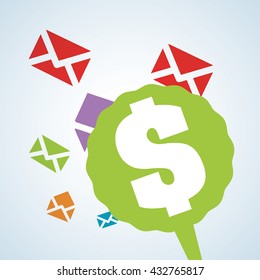 Email design. envelope icon. Isolated illustration , vector