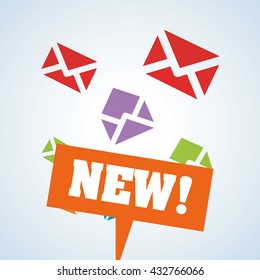 Email design. envelope icon. Isolated illustration , vector