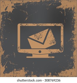 Email design on old paper background,vector