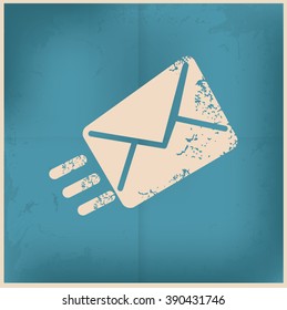 Email design on old paper background,vector