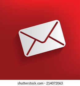 Email design on red background,clean vector