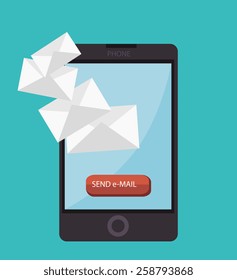 Email design over  background, vector illustration.