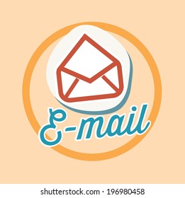 Email design over beige background, vector illustration