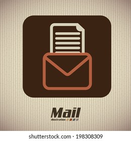 Email design over beige background, vector illustration
