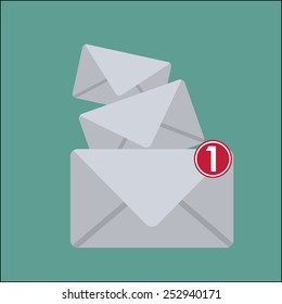 email design over blue background, vector illustration.