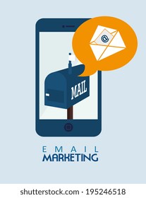 Email design over blue background,vector illustration