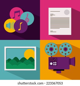 Email design over colorful background, vector illustration 