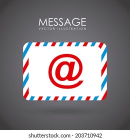Email design over gray background, vector illustration