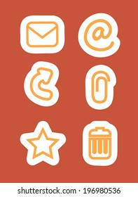Email design over orange background, vector illustration